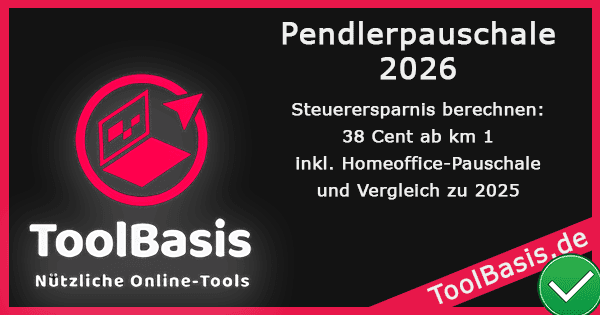 ToolBasis – Pendlerpauschale 2026: Steuerersparnis berechnen